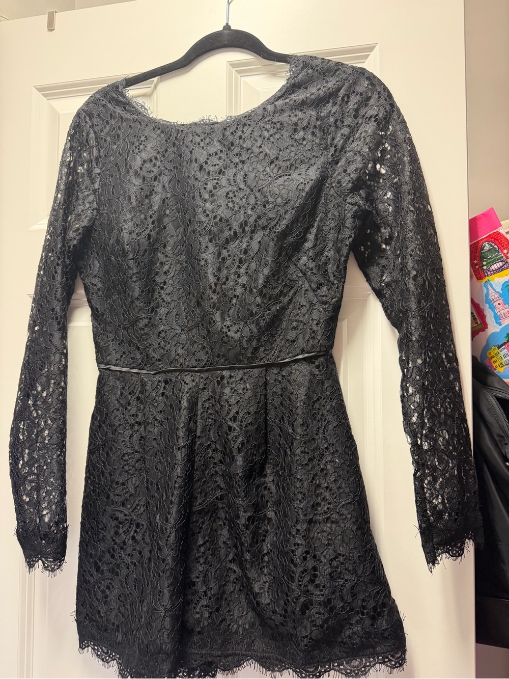 Anthropologie Women Black Lace Romper 4